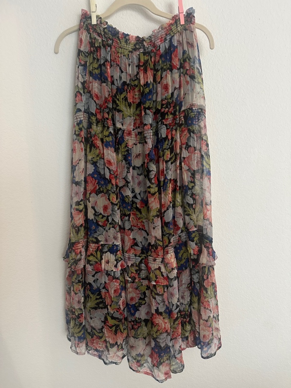 ANTHROPOLOGIE Maria's teared nylon maxi skirt XS S - Picture 3 of 7